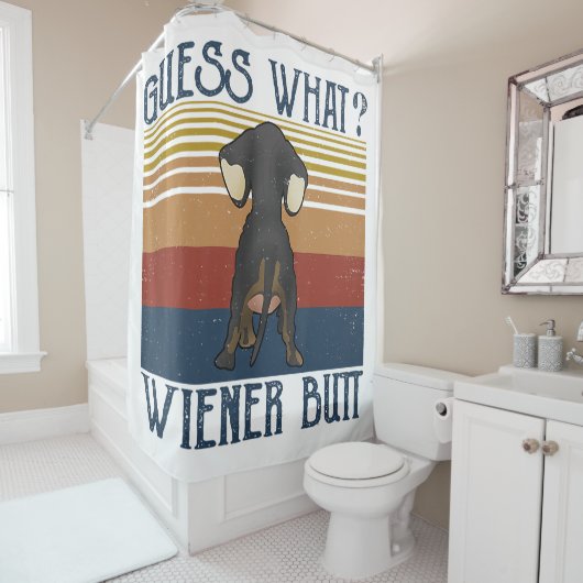 Funny Ratess Was Dackel Hintern Geschenk Dackel Li Duschvorhang (Beispiel)
