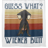 Funny Ratess Was Dackel Hintern Geschenk Dackel Li Duschvorhang (Vorderseite)