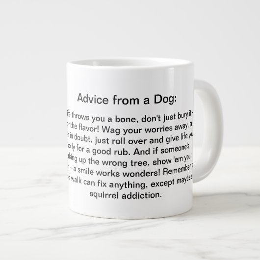 Funny Ratgeber von einem Hund Jumbo-Tasse (Vorderseite Rechts)