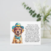 Funny Ratgeber von einem Hund Postkarte (Stehend Vorderseite)