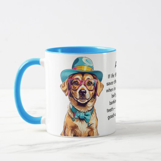 Funny Ratgeber von einem Hund Tasse (Links)