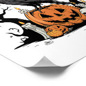 Funny Raven, F-Caw-F, Skull Raven, Gothic Crow Poster (Ecke)