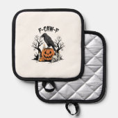 Funny Raven, F-Caw-F, Skull Raven, Gothic Crow Topflappen (Vorderseite/Rückseite)