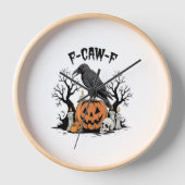 Funny Raven, F-Caw-F, Skull Raven, Gothic Crow Uhr (Vorderseite)