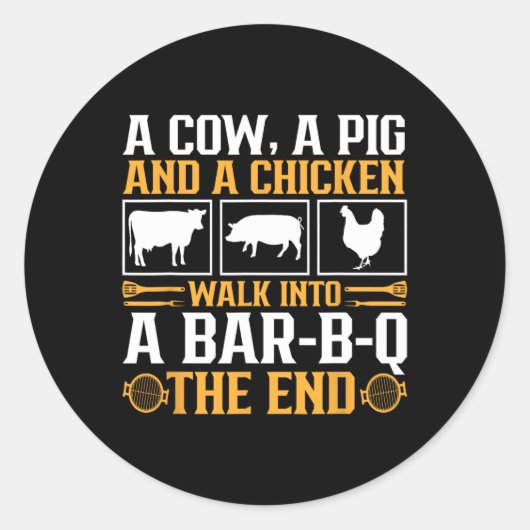 Funny Rbecue Grillen Joke Grill Lover Pitmaster Gr Runder Aufkleber (Vorderseite)