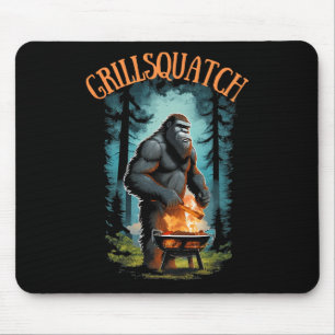 Funny Rbecue Griller Shirt - Bigfoot Grilling Sasq Mousepad