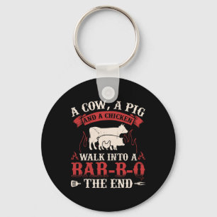Funny Rbecue Kuh Pig Hühnchen Grafisches Fleisch R Schlüsselanhänger