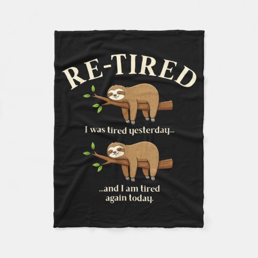 Funny Re-tired Definition Sloth Fleecedecke (Vorderseite)