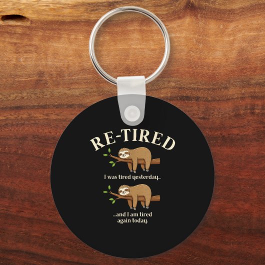 Funny Re-tired Definition Sloth Schlüsselanhänger (Vorderseite)