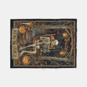 Funny Read in Peace Skeleton Halloween Read Bynned Fleecedecke (Vorderseite (Horizontal))