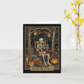 Funny Read in Peace Skeleton Halloween Read Bynned Karte (Gelbe Blume)