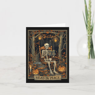 Funny Read in Peace Skeleton Halloween Read Bynned Karte