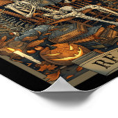 Funny Read in Peace Skeleton Halloween Read Bynned Poster (Ecke)