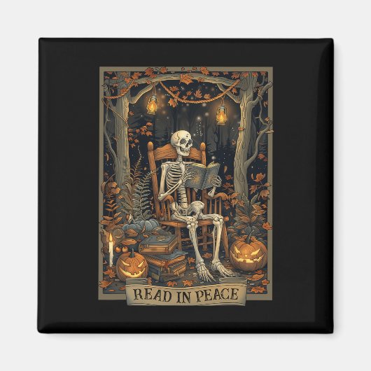 Funny Read in Peace Skeleton Halloween Read Nned B Magnet (Vorne)