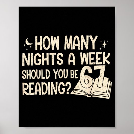 Funny Reading 67 Six Seven Meme Englieacher Book L Poster (Vorne)