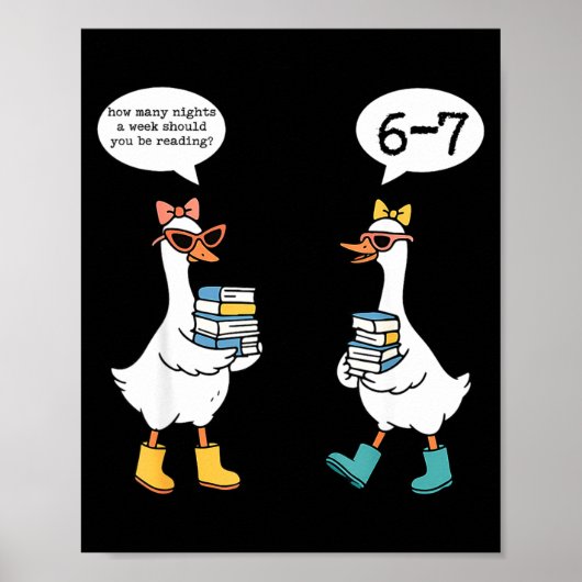 Funny Reading 67 Six Seven Meme Goose Teacher Book Poster (Vorne)