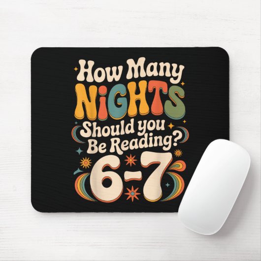 Funny Reading 6 7 Six Seven Meme Englieacher Book  Mousepad (Mit Mouse)