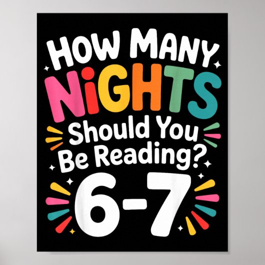 Funny Reading 6 7 Six Seven Meme Englieacher Book Poster (Vorne)