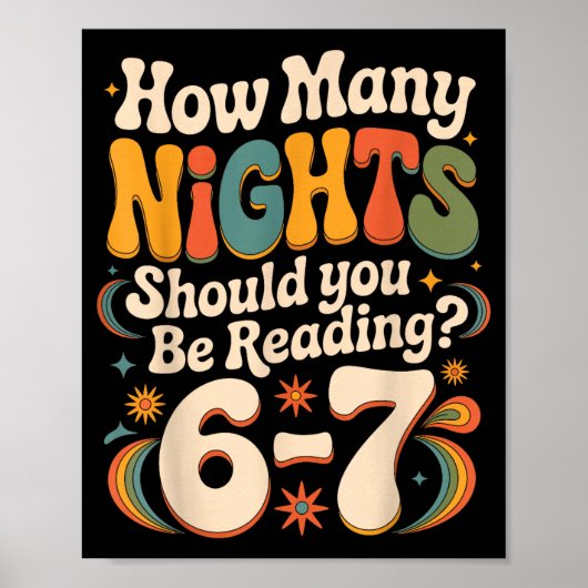 Funny Reading 6 7 Six Seven Meme Englieacher Book Poster (Vorne)
