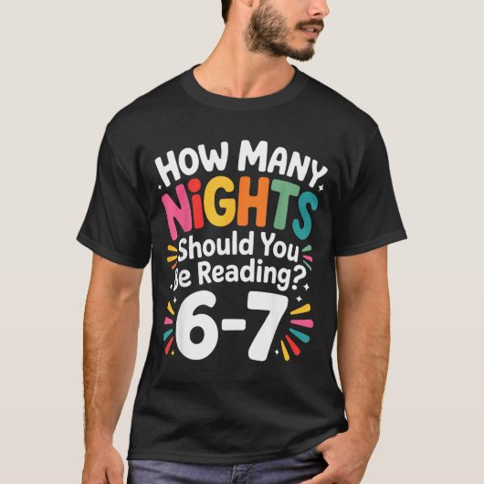 Funny Reading 6 7 Six Seven Meme Englieacher Book T-Shirt (Vorderseite)