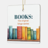 Funny Reading Book Lover Keramikornament (Links)