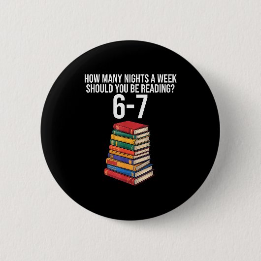 Funny Reading Book Teacher 67 Six Seven Meme Button (Vorderseite)