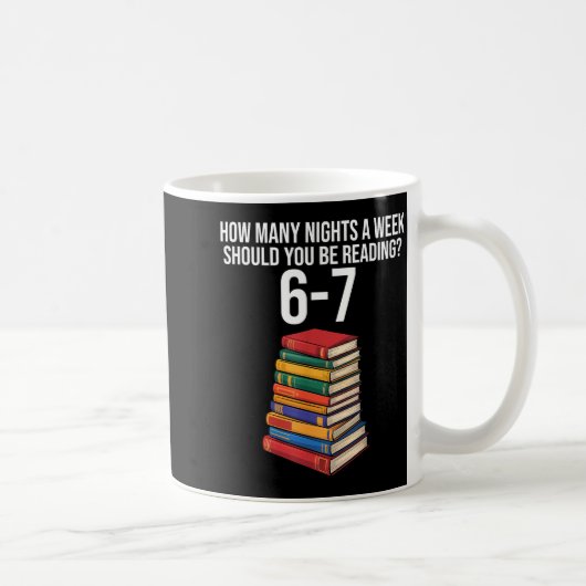 Funny Reading Book Teacher 67 Six Seven Meme Kaffeetasse (Rechts)