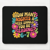 Funny Reading Book Teacher 67 Six Seven Meme  Mousepad (Vorne)