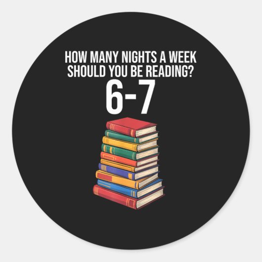 Funny Reading Book Teacher 67 Six Seven Meme Runder Aufkleber (Vorderseite)