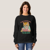 Funny Reading Cat Retro Book Lover Gift Sweatshirt (Vorne ganz)