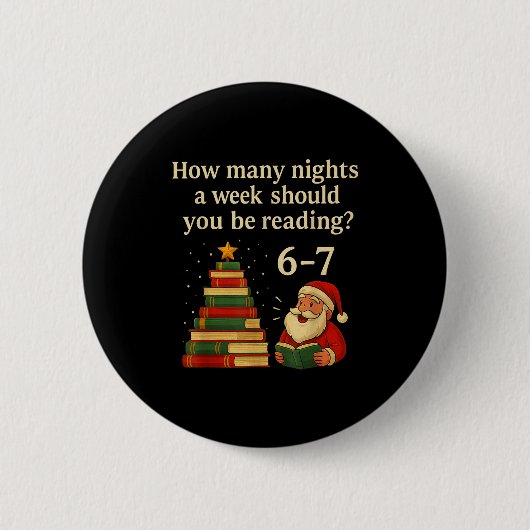 Funny Reading Christmas Tree Book– Reading 6 7 Mem Button (Vorderseite)