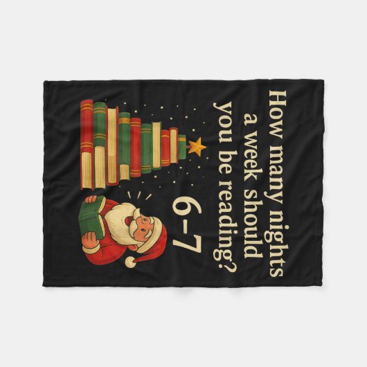 Funny Reading Christmas Tree Book– Reading 6 7 Mem Fleecedecke (Vorderseite (Horizontal))