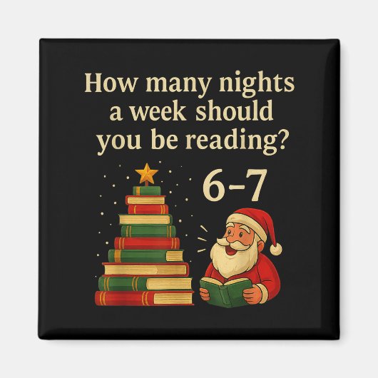 Funny Reading Christmas Tree Book– Reading 6 7 Mem Magnet (Vorne)