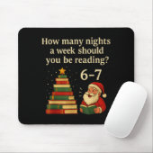 Funny Reading Christmas Tree Book– Reading 6 7 Mem Mousepad (Mit Mouse)