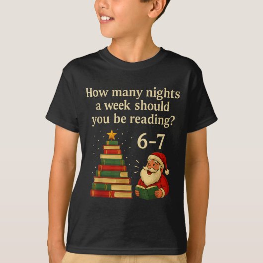 Funny Reading Christmas Tree Book– Reading 6 7 Mem T-Shirt (Vorderseite)