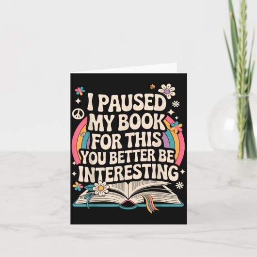 Funny Reading Quote For Bookworm And Librarian  Karte (Vorderseite)