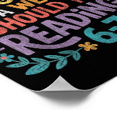 Funny Reading Six Seven Meme Book Lover 67 Teacher Poster (Ecke)