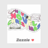 Funny Reading Wavy Texte für Bookon Weihnachten Aufkleber (Blatt)