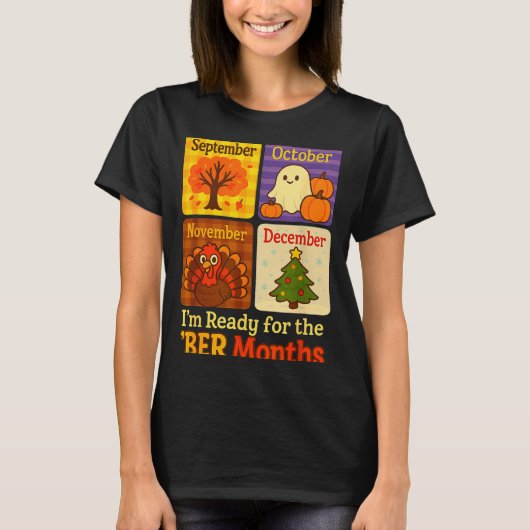 Funny Ready Ber Months Autumn Halloween Thanksgivi T-Shirt (Vorderseite)