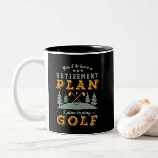 Funny Ready Quote Rezisionsplan Spielen Golf Zweifarbige Tasse (Mit Donut)