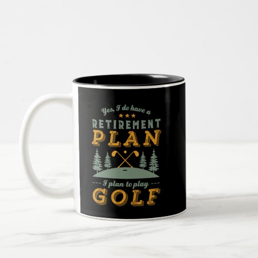 Funny Ready Quote Rezisionsplan Spielen Golf Zweifarbige Tasse (Links)