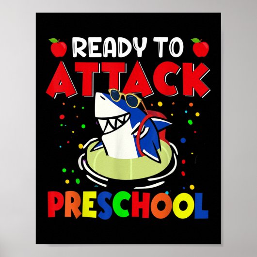 Funny Ready To Attack Preschool Teacher Kids Back  Poster (Vorne)