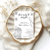 Funny Ready To Pop Popcorn Champagne Baby Shower Einladung