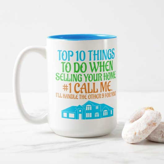 Funny Real Anwesen Agent Broker Geschenk Realtor Zweifarbige Tasse (Mit Donut)