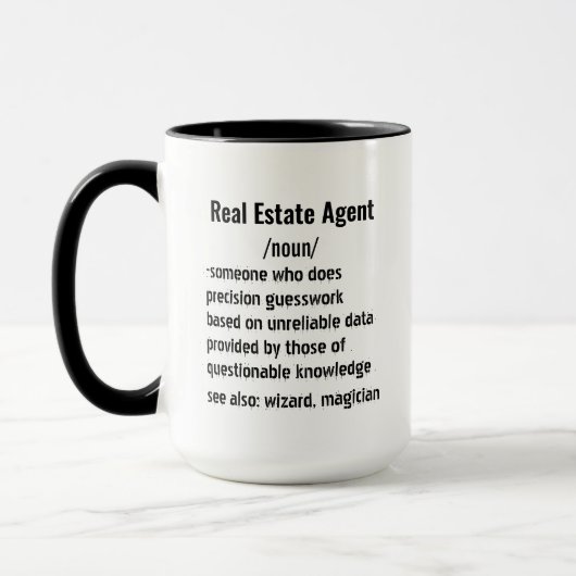 Funny Real Anwesen Agent Definition Geschenke Frau Tasse (Links)