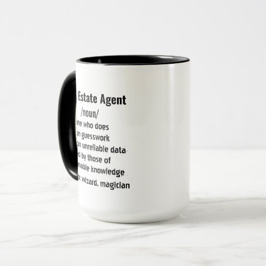 Funny Real Anwesen Agent Definition Geschenke Frau Tasse (Vorderseite Links)