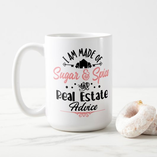 Funny Real Anwesen Agent Geschenk Zuhause Broker R Kaffeetasse (Mit Donut)