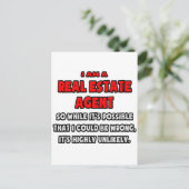 Funny Real Anwesen Agent .. Sehr unwahrscheinlich Postkarte (Stehend Vorderseite)