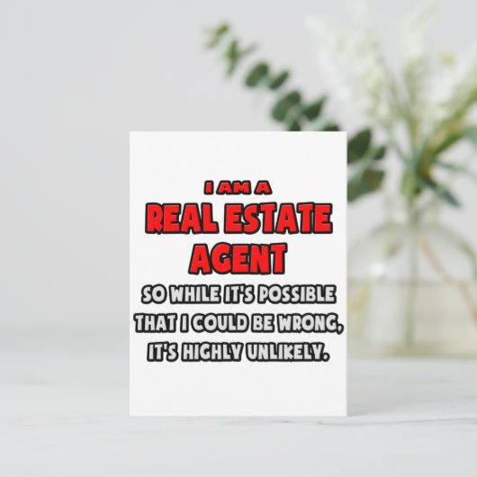 Funny Real Anwesen Agent .. Sehr unwahrscheinlich Postkarte (Stehend Vorderseite)