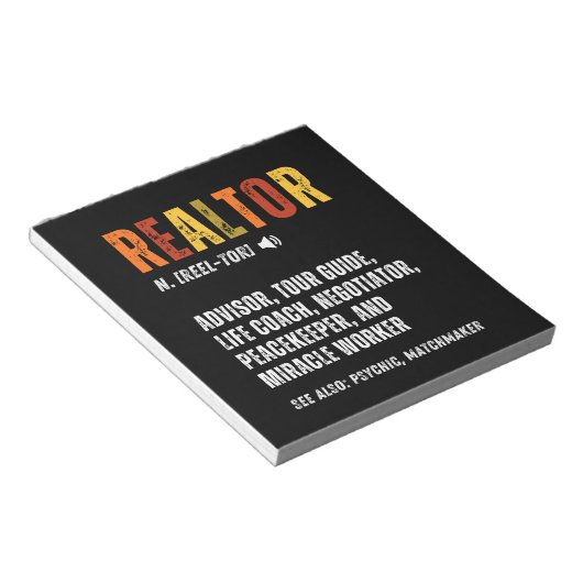 Funny Real Anwesen Broker Realtor Notizblock (angewinkelt)